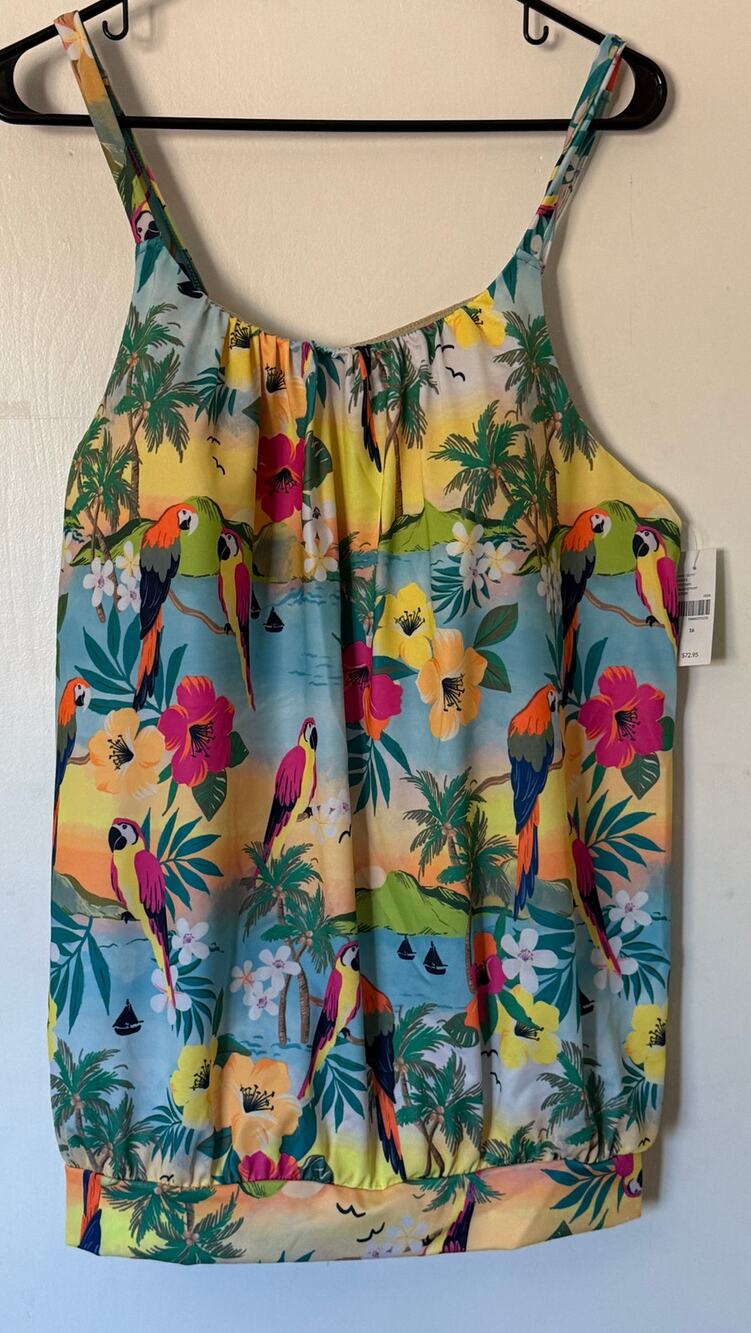 NWT Lane Bryant Cacique 3-Piece Tropical Tankini Swim Set 16
